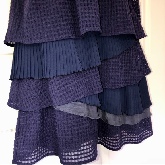 SOLD - Anthropologie 💙 Rio Rao Navy Ruffle Dress - Picture 4 of 8